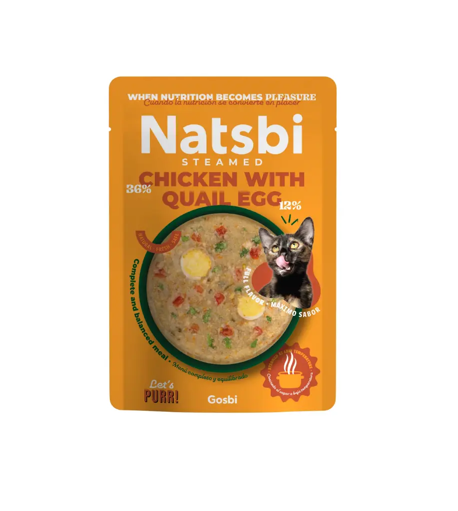 [72156] Natsbi Cat Steamed Chicken mit Wachtel-Ei (16 x 80g)